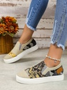 Tenis Bellamoda beige canva 301024