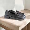  Mocasines Negras tacón 3 cms