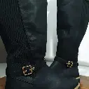 Botas a la Rodilla Marca Confort negro con Elastico Talla 40 W- 2284