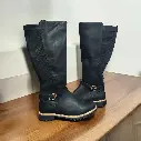 Botas a la Rodilla Marca Confort negro con Elastico Talla 40 W- 2284