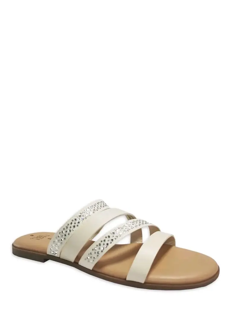 Sandalias marca Time and Tru Brillos beige Talla 39