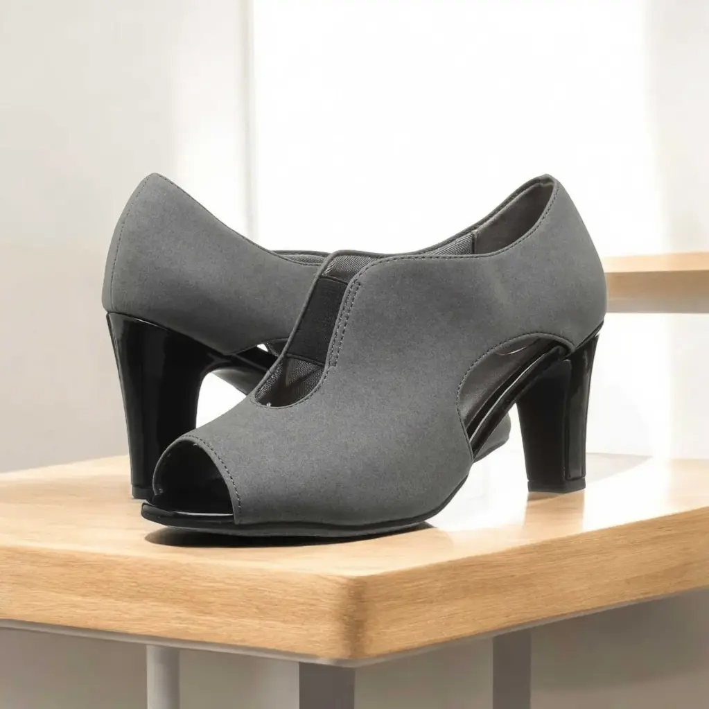 Tacones Marca Life strike gamuza gris  Talla 39- 2064 
