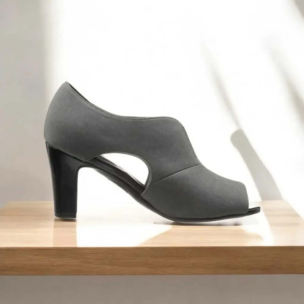 Tacones Marca Life strike gamuza gris  Talla 39- 2064 