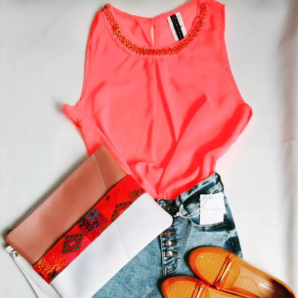 Blusa de Chifón Coral