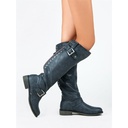 Botas a la Rodilla Marca JustFab Azul Talla 37.5- 2284 