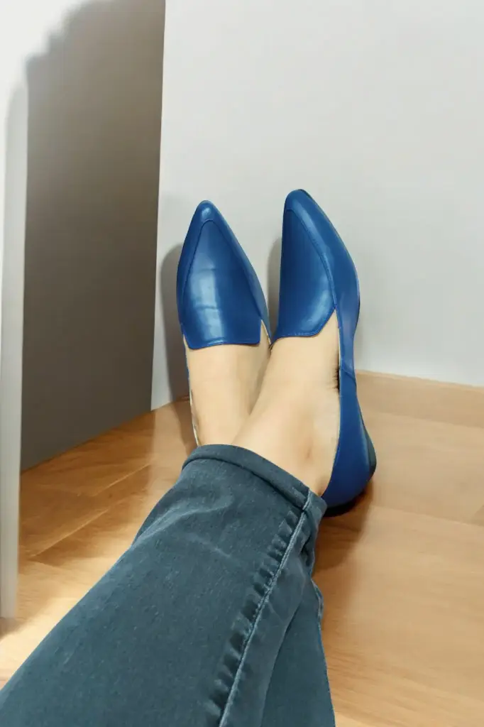 Flats Brigitte semipiel azul (D)