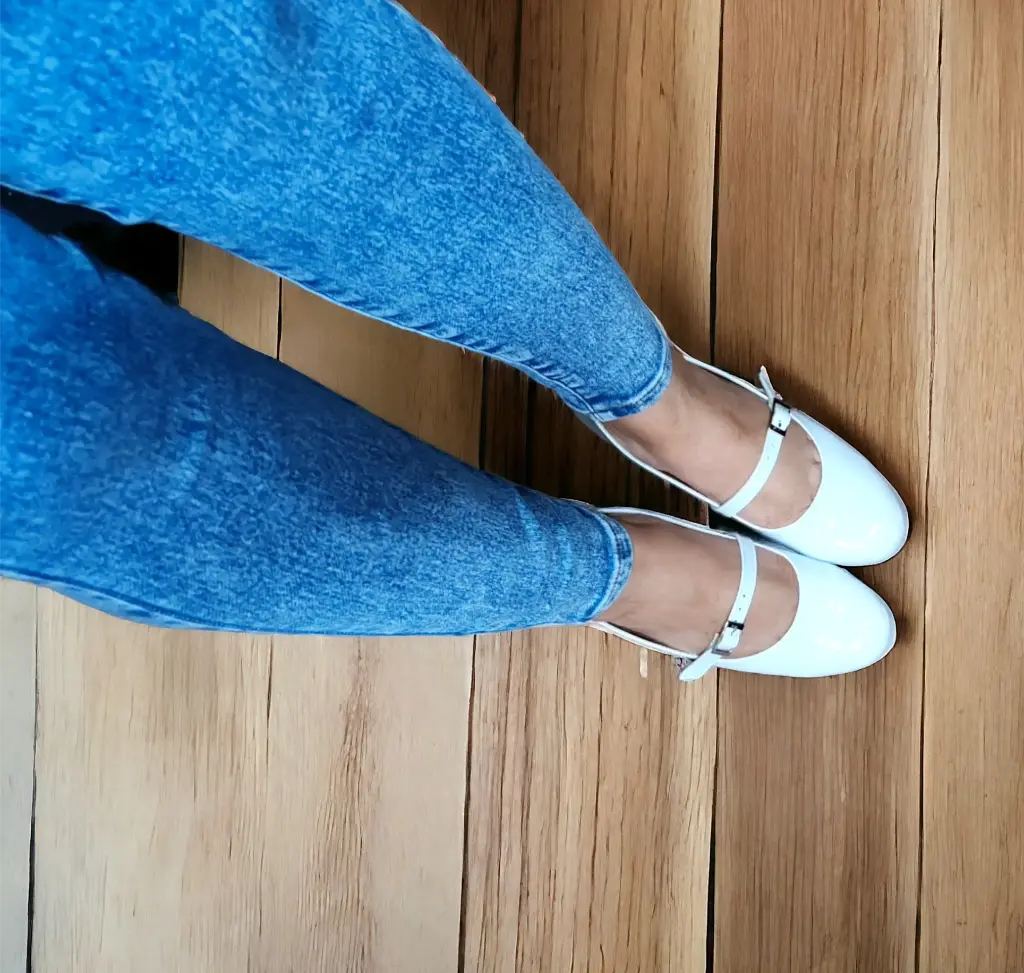 Flats Hermine Old Money Charol Blanco (D)