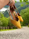 Flats Fletcher gamuza mostaza y espejo plateado (D)