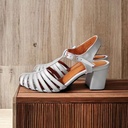 Tacones Génesis semipiel blanca tacón 6 cms (D)