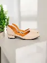 Tacones Stilettos flower semipiel beige tacón 2 cms (D)