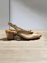 Tacones Leah semipiel gold rosa, tacón cuadrado 5 cms. (D)