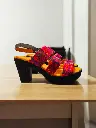 Tacones Tac Tic típico seda fucsia (D) (37)
