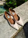 Flats Slip semipiel leopardo rosa, con talón (D)