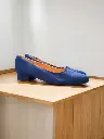 Tacones Stilettos gamuza azul marino tacón 2 cms (D)