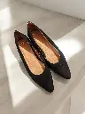 Tacones Stilettos durazno negro tacón 2 cms (D)