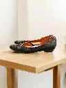 Flats tres cortes cocodrilo negro (D)