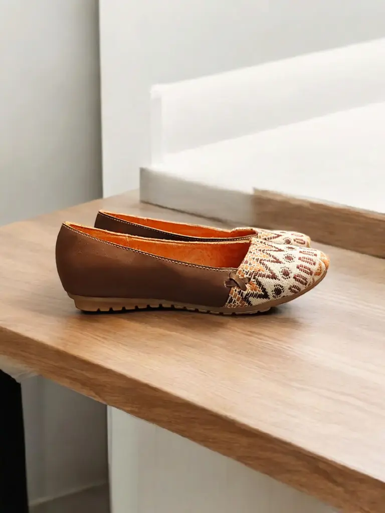  Flats Maya típicas, Piel gena, típico toto beige (D) (38)