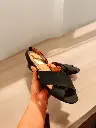 Tacones Friné con talón semipiel negra, tacón 4 cms (D)
