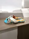  Sandalias Eulalia semipiel blanca y típico seda celeste (D)