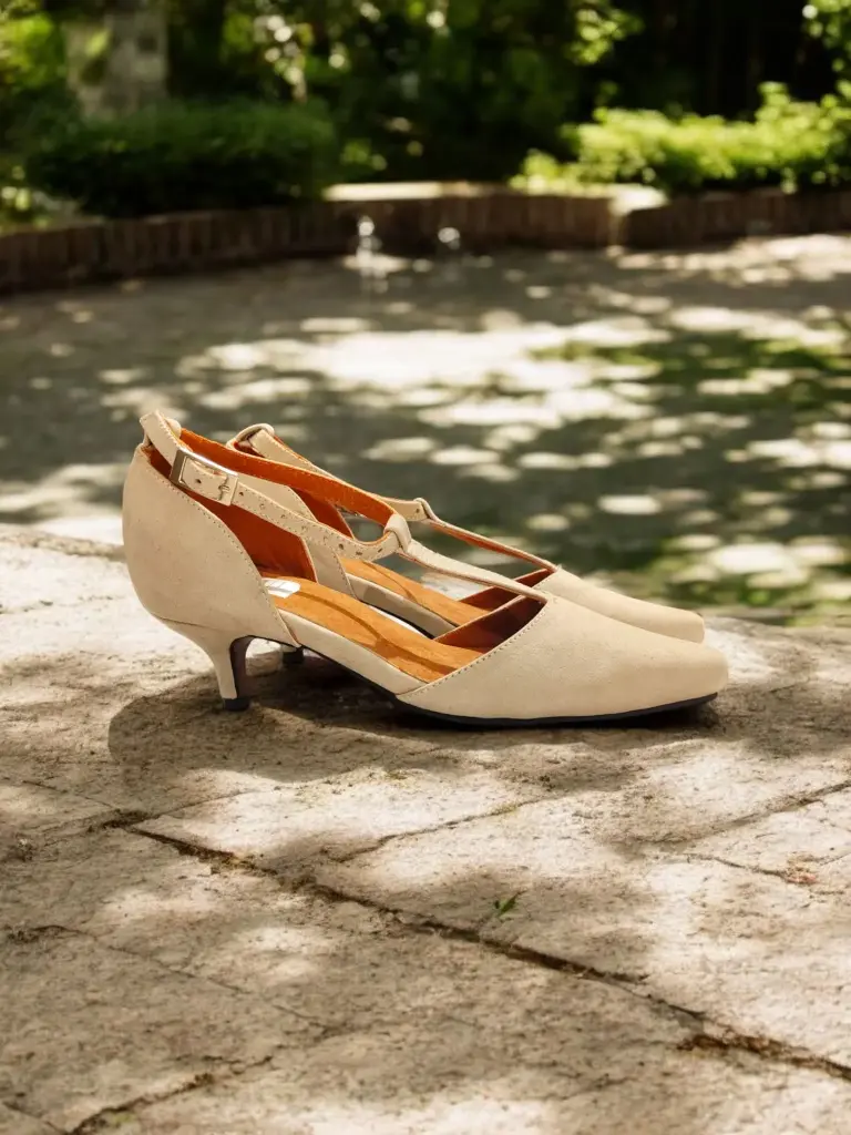 Tacones Megan gamuza beige tacón 5 cms (D)