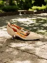 Tacones Megan gamuza beige tacón 5 cms (D)