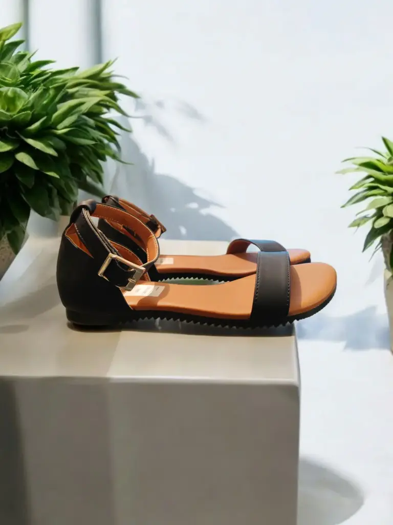  Sandalias Maité Moda semipiel negra (D)