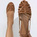 Flats Huaraches sin cincho, semipiel gena (D)
