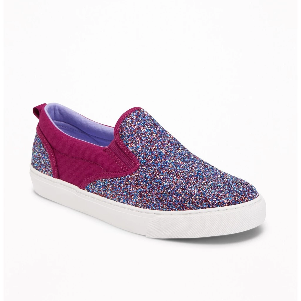 Tenis Old Navy escarcha y lona morada Talla 38