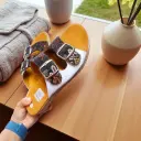  Sandalias Paz semipiel blanca típico toto tierra,  forro piel 40ww (D)