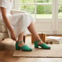 Tacones Sophia semipiel verde, tacón 3 cms Talla 37 (D)