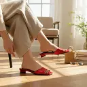 Tacones Marca Chadwica´s  rojo  tacón  2cm Talla 37 