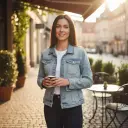 Chumpa Color Celeste Marca Kensie Jeans Talla S		 