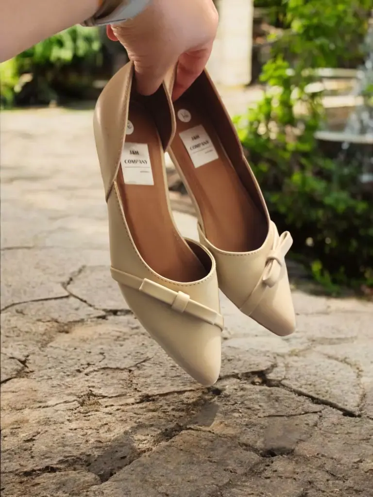 Flats Rosé Medio Moña semipiel beige (D) (37)