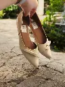 Flats Rosé Medio Moña semipiel beige (D) (37)