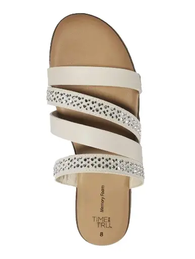 Sandalias marca Time and Tru Brillos beige Talla 39