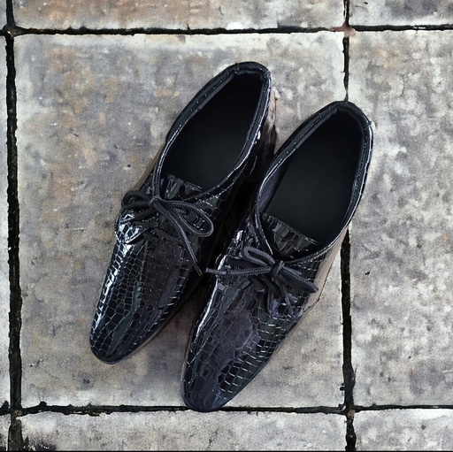 Tacones Marca Shein print cocodrilo negro Talla 39 - 2064