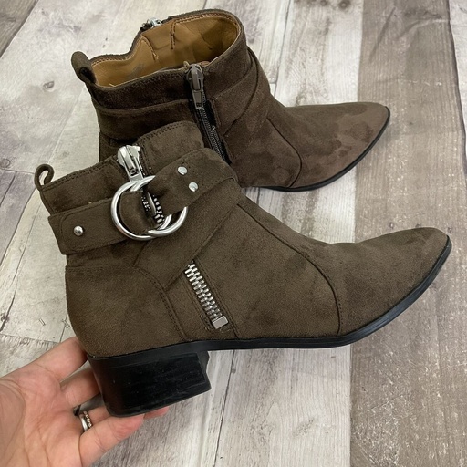 Botines Marca Nine West Verde Olivo Talla 36.5 - 2284 