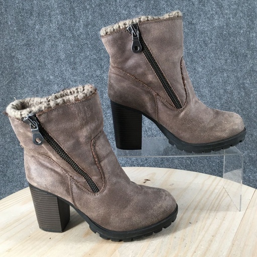 [SAN043] Botines Enguatados Mossimo Café -  8 cms. Talla 38.5 / 301024 