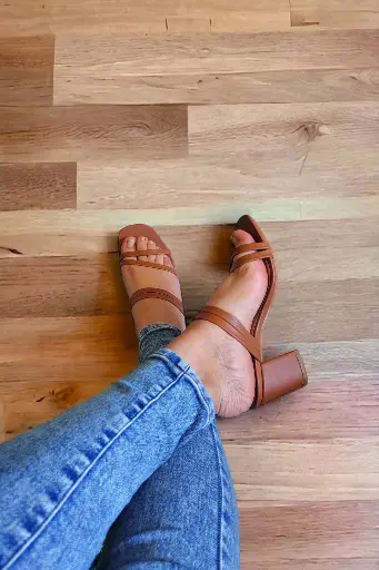 [SAN126] Tacones punta cuadrada tipo Mule Gena