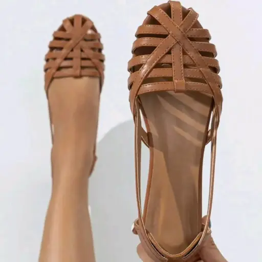 [HUARACHESC-02] Flats Huaraches sin cincho, semipiel gena (D)