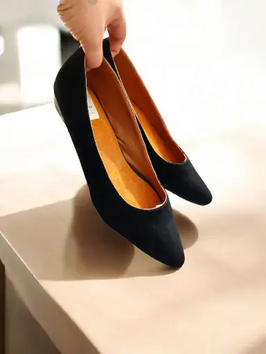 [Herm-45]  Flats Hermine gamuza negra (D)