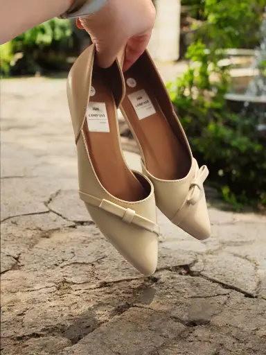 [ROSEMMO-04] Flats Rosé Medio Moña semipiel beige (D) (37)