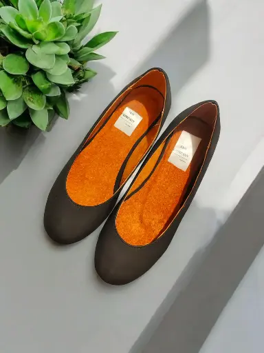 [HERMFC-06] Flats Hermine semipiel Negra, forro piel (D)