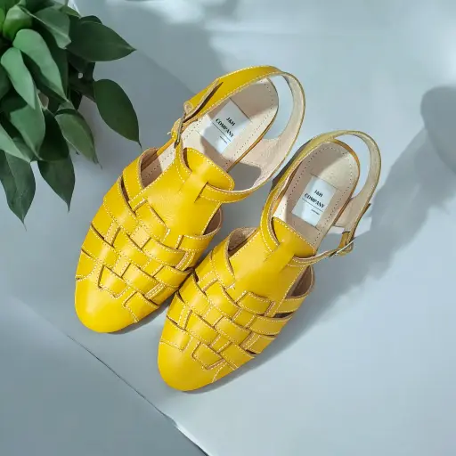 [CANGMARTHA-P-01] Flats Cangrejera Martha Piel Mostaza, Valerina / CANGMARTHA-P-01 (D)