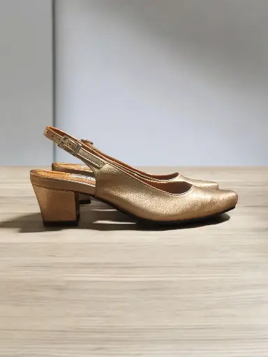 [LEAHTAFC-09] Tacones Leah semipiel gold rosa, tacón cuadrado 5 cms. (D)