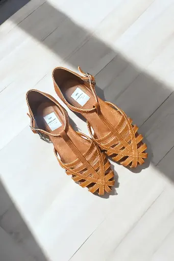 [HUARACHE-02] Flats Huaraches Cincho al Empeine, semipiel gena (D)