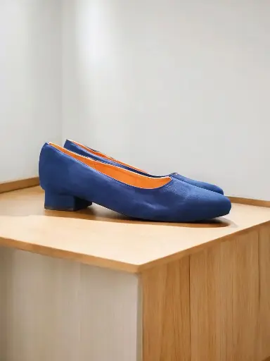 [Stilefc-101] Tacones Stilettos gamuza azul marino tacón 2 cms (D) (39 W)