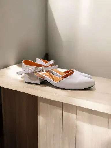 [Madidesfc-08] Tacones Madisson destalonado semipiel blanca tacón 3 cms. (D)