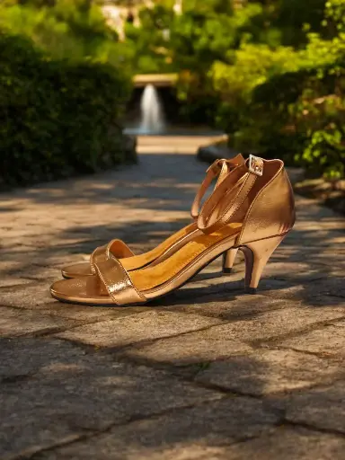 [AIMEE-19] Tacones Aimee cuerina dorada tacón aguja 5 cms (D)