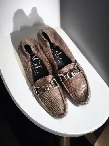[SAN067] Flats AGL 100% Piel Color café Talla 36.5